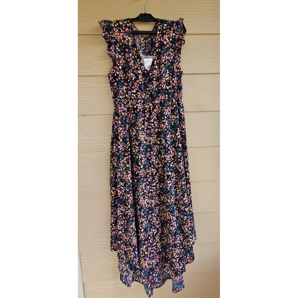 JESSICA SIMPSON Summer DRESS easy loose fit GABBIE HI-LOW FLUTTER SLEEVES Sz S
